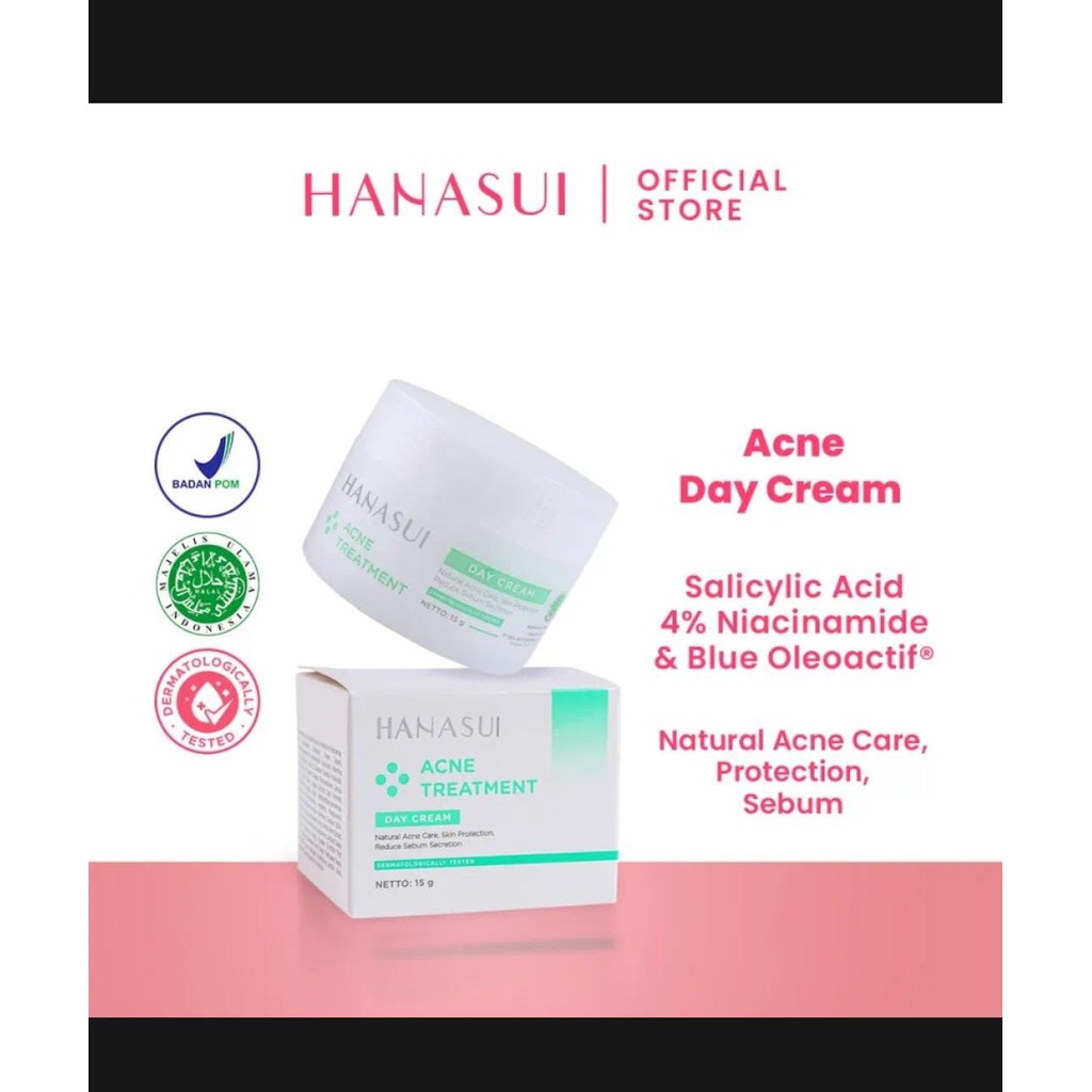 HANASUI ACNE TREATMENT DAY CREAM /DAY CREAM HANASUI ACNE SERIES/HANASUI SKINCARE/CREAM SIANG HANASUI