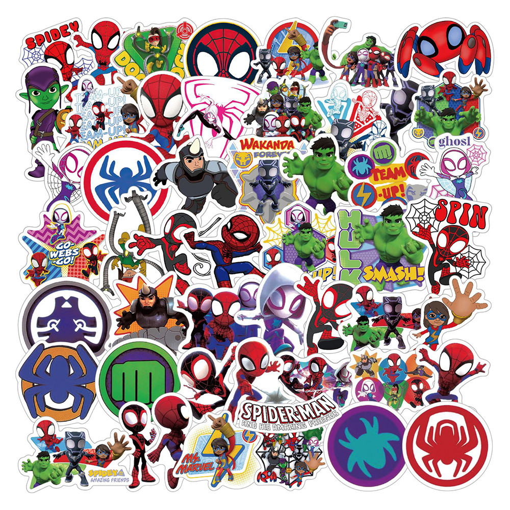 

10/30/50PCS Disney Cartoon Spider Man and His Amazing Friends Stickers Toys DIY Laptop Phone Notebook Luggage Bike Wall Decals