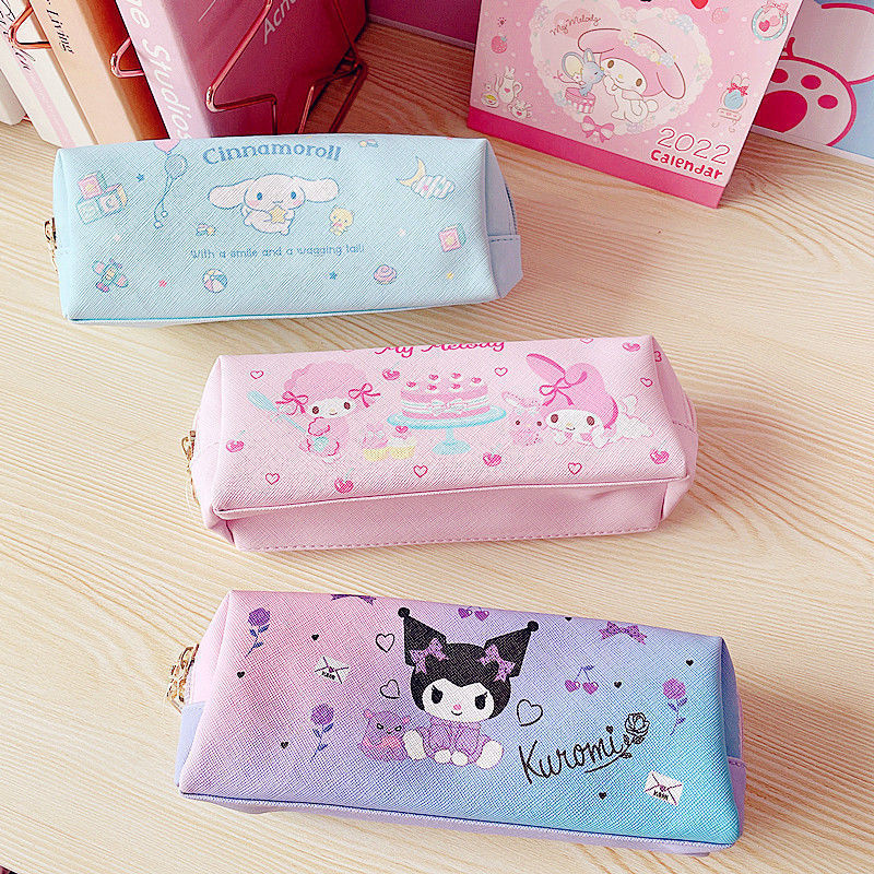 

PENCIL CASE/ TEMPAT PENSIL MOTIF KARTUN / Kantong Pena Anak Dengan Ritsleting Ganda/pensil case cinnamorol melody kuromi