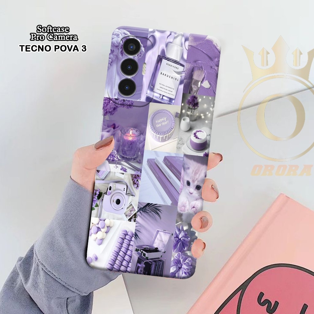 Softcase Tecno Pova 3 - ORORA  - Casing Tecno Pova 3 - Motif case AESTHETIC - Tecno - Softcase Tecno