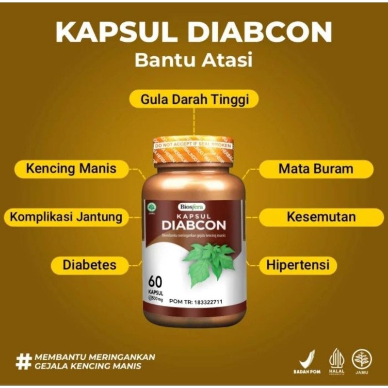 Diabcon Asli Original Obat Diabetes Gula Darah Kapsul