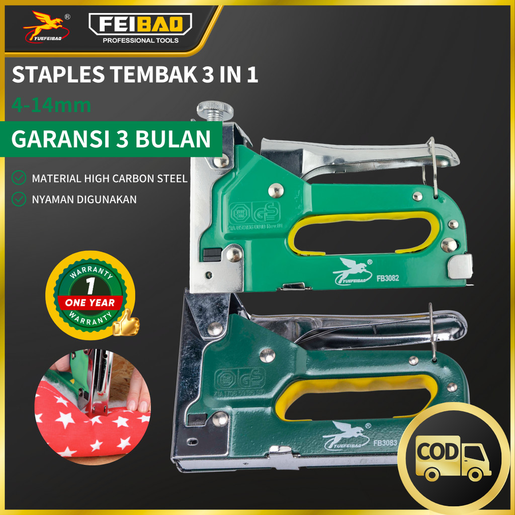 

Feibao Staples Tembak 3 in 1 / Staple Gun 4-14mm / Tembakan Stapler 3in1 / Tools / F66