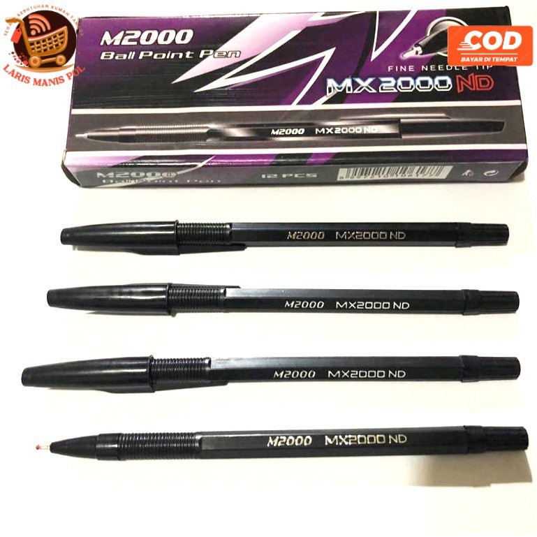 

LMP 1 Box Isi 12 Pulpen MX2000ND Tinta Hitam Bolpoin Pen Pulpen Balpoint - Alat Tulis Hitam Terbaik