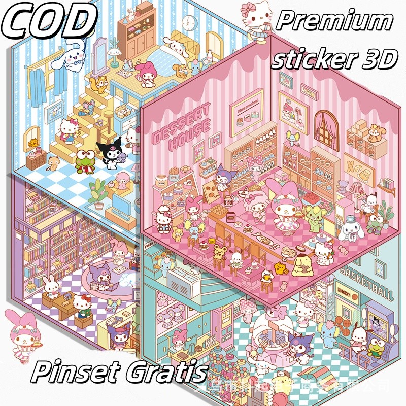 

[4PCS ] Stiker 3D Dekorasi Ruangan Sticker / Sticker 3D Decoration Mainan Anak Korean / Sticker Scene Korean/Stiker Mainan Edukasi Anak/Stiker 3D / Mainan DIY / Mainan Anak / Hadiah Mainan/Sanrio/cinnamoroll/Kuromi