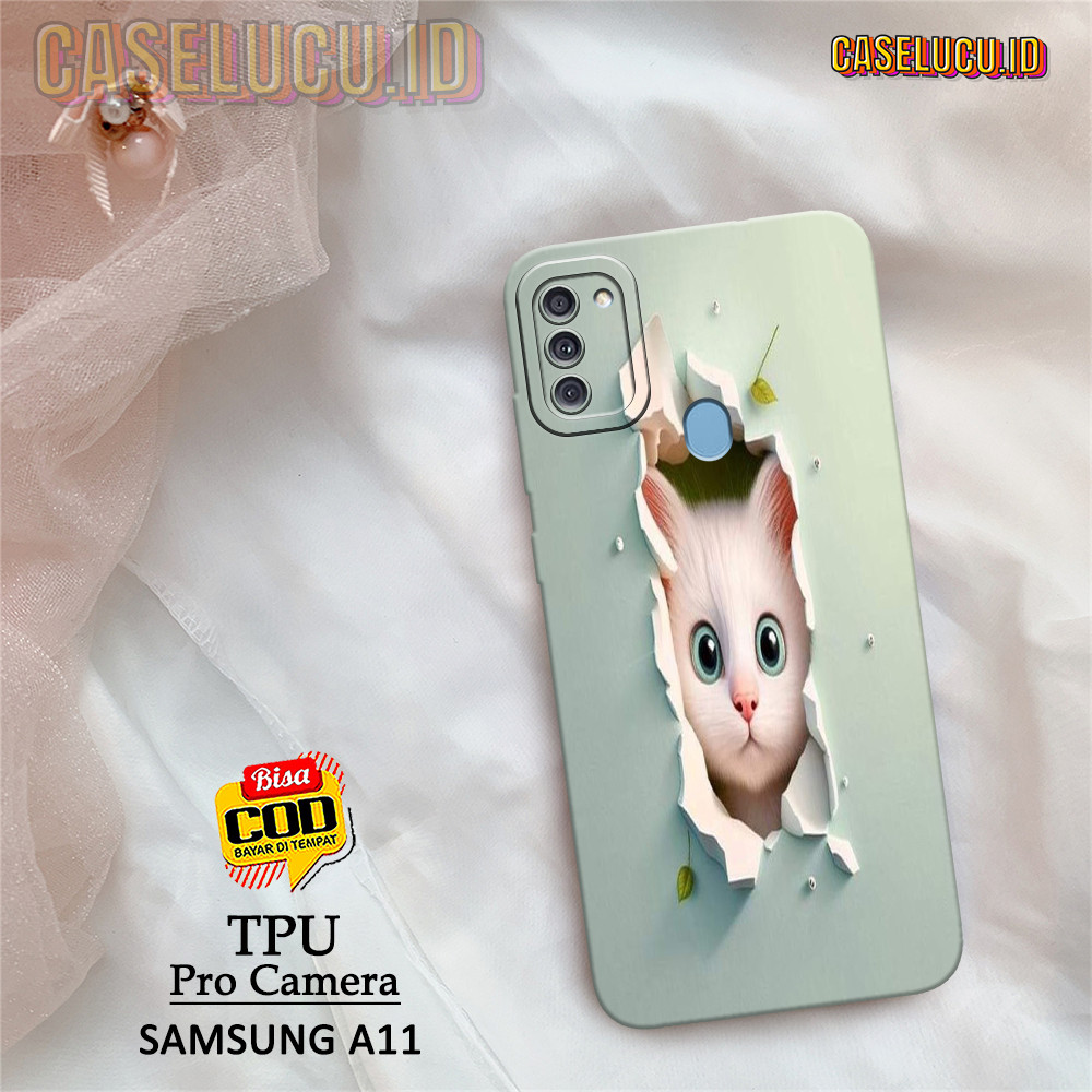 Casing Hp Samsung A11 Terbaru - Fashion Case Kucing - Case Samsung A11 - Soft Case Hp Samsung A11 - 