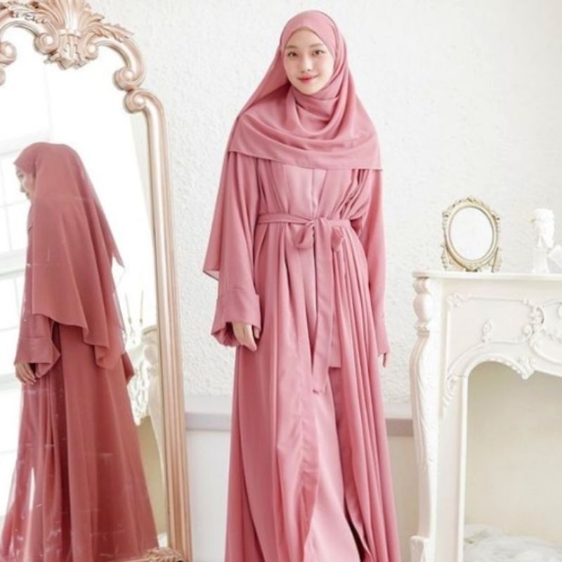 Busana Lebaran Muslim Wanita Dress Gamis Murah Modern / KhilyaaFashion-ABAYA MEDINA OUTER (INCLUDE H