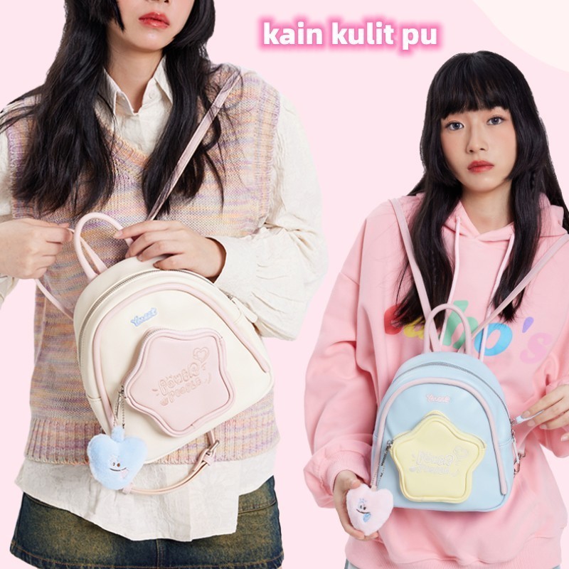 Ready Tas Ransel Mini Kecil Wanita Pentagram Siswa Lucu Ransel Ceruk Dopamin Tas Perjalanan Komuter 