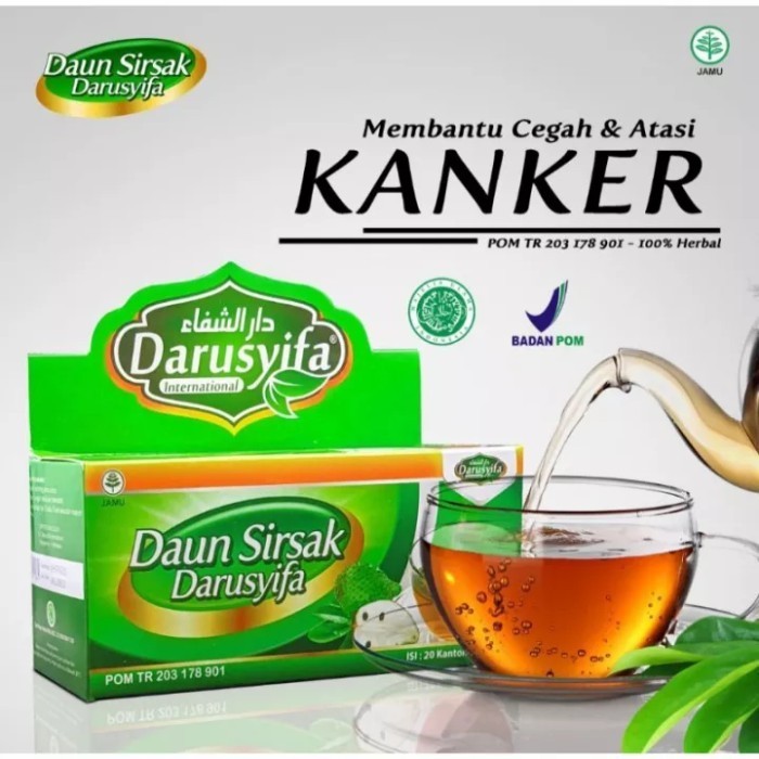 

KeShab teh celup DAUN SIRSAK DARUSYIFA obat herbal kanker tumor ampuh manjur