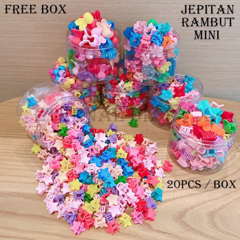 FREE BOX - 20PCS JEPIT RAMBUT MINI ANAK / JEPITAN RAMBUT BABY / JEPITAN RAMBUT LUCU