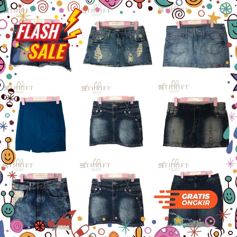 MEGASALE / P️ Rok Mini Denim | Rok jeans Brand  | Rok Kantor | Rok Bahan Branded