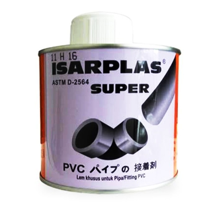 

Ready LEM PVC ISARPLAS KALENG 400 GRAM / LEM PIPA KALENG 400 GR KUAS