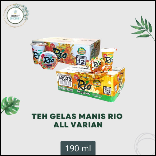 

TEH GELAS MANIS RIO ALL VARIAN 190 ML MURAH !! - ORIGINAL