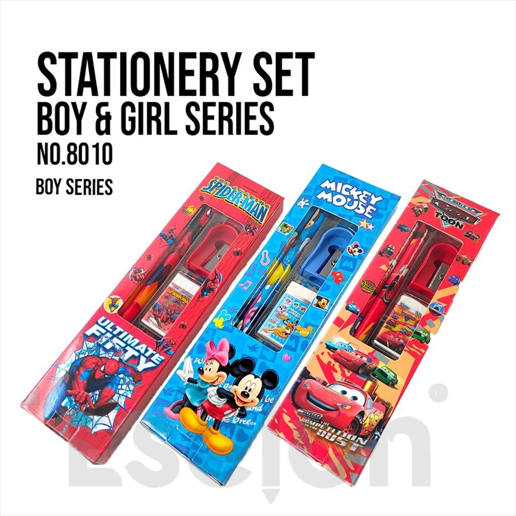

[ES.JKT] Paket alat tulis 5in1 8010 / Alat Tulis Set / paket alat tulis karakter / Stationery set