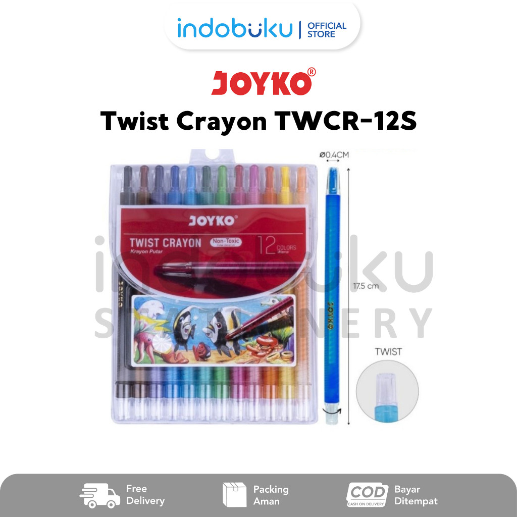 

Twist Crayon Joyko Krayon Putar Joyko 12 Colors TWCR-12S