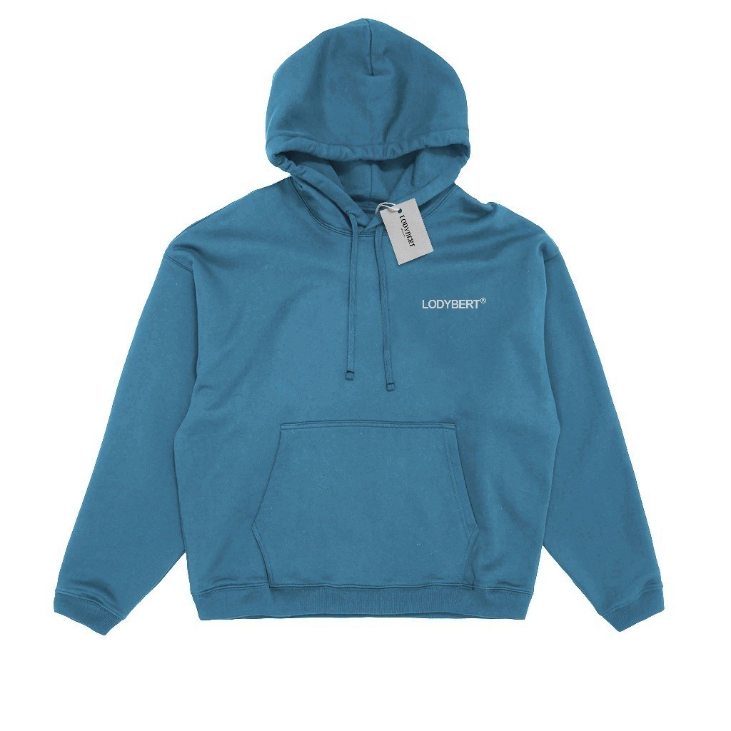 Lodybert Hoodie Pullover Boxy Polite Steel Blue