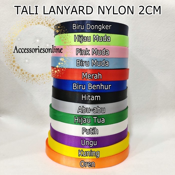 

PROMO!! -PROMO!!! Tali Id Card / Lanyard nylon / Id Card Nylon 2 cm Per Roll - ABU-ABU