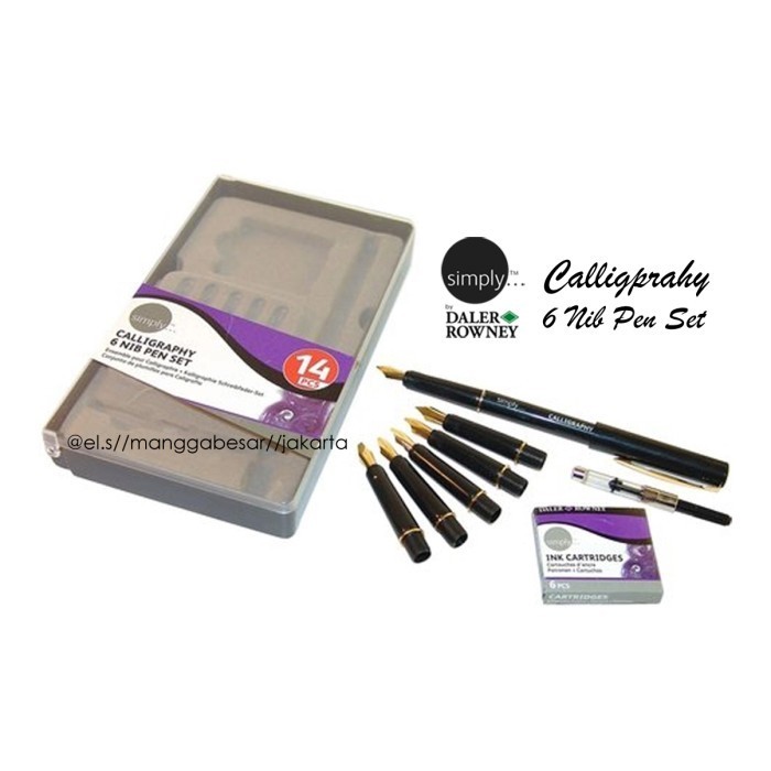

PROMO!! -Daler Rowney Simply Calligraphy Pen 6 Nib Set