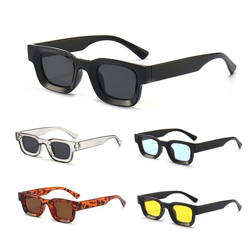 Hitam UV400 Bingkai Kacamata Hitam UV400 Bingkai Kecil Persegi Gaya Vintage Unisex K31 UV400 Bingkai