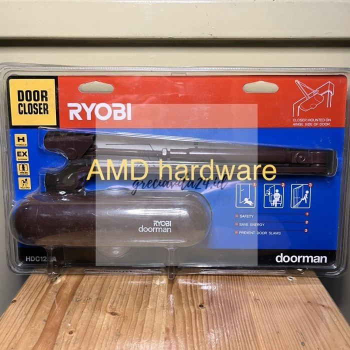 DOOR CLOSER RYOBI HDC12SA ORIGINAL JAPAN PENUTUP PINTU Hidrolik Doorma - BROWN/COKLAT
