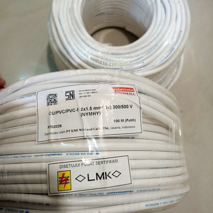 Kabel Serabut NYMHY 2 x 1,5 mm KabelMetal Per Roll @ 100 mtr