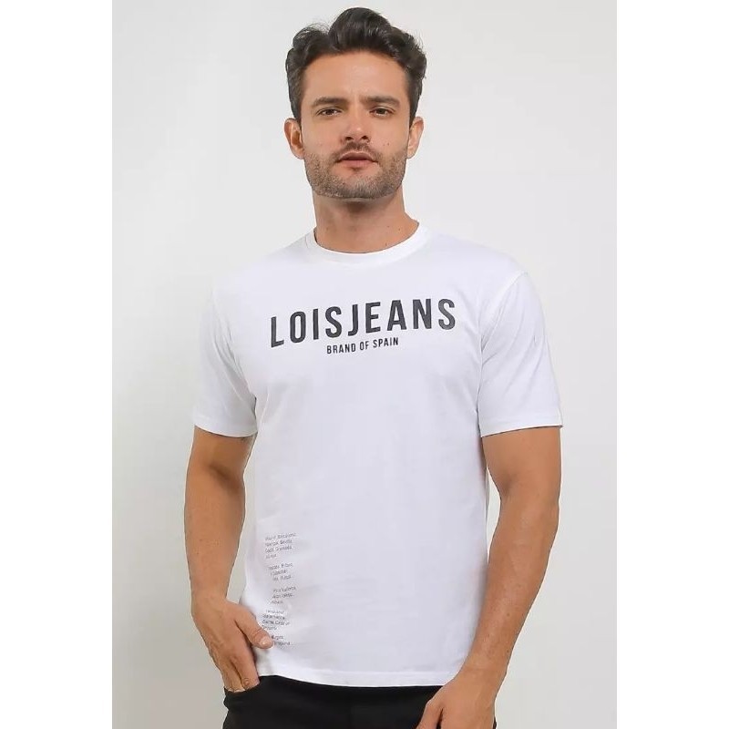 BAJU KAOS T-SHIR LENGAN PENDEK PRIA LOIS ORIGINAL KSL2171 WARNA PUTIH KEREN WHITE