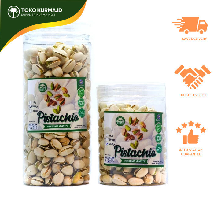 

Kacang Pistachio Fresh 100% | Kacang Pistachio oleh oleh Haji dan Umroh - Kemasan 1 Kg | Toko Kurma ID