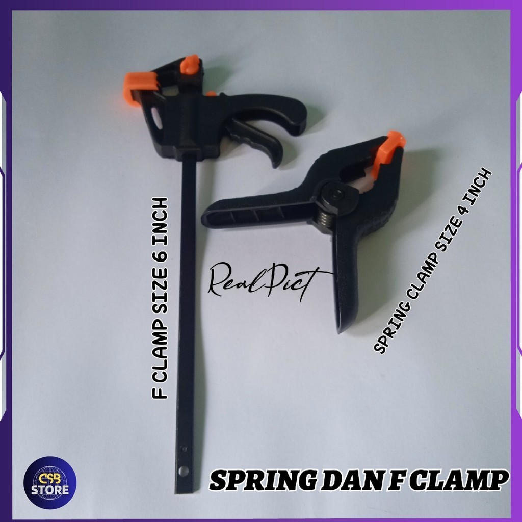 

Penjepit kayu Spring Clamp 4 inch dan F clamp 14 inch