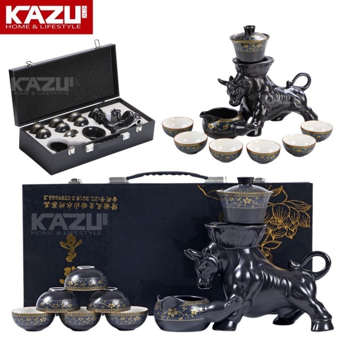 CHINESE TEAPOT SET 6CUP K06 BULL VALVE TEA POT SET KLEP GESER NAGA - Naga