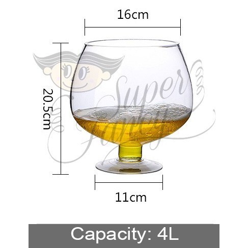 Gelas bir gelas kaca wine beer glass jumbo big besar party pesta - 4L