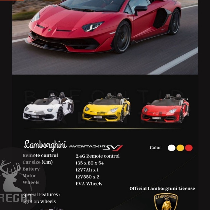 Mainan Anak Mobilan Aki Model lamborghini Aventador Unikid UK 816 / UK 905