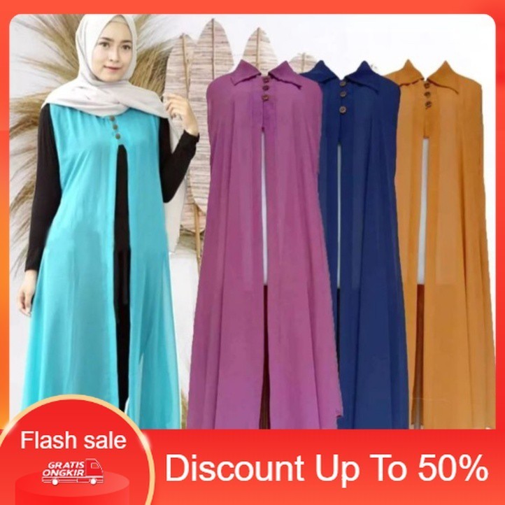 PREMIUM PROMO Long Outer Cardigan Kardigan Gardigan Wanita Panjang Fashion Muslim Kekinian Terbaru T