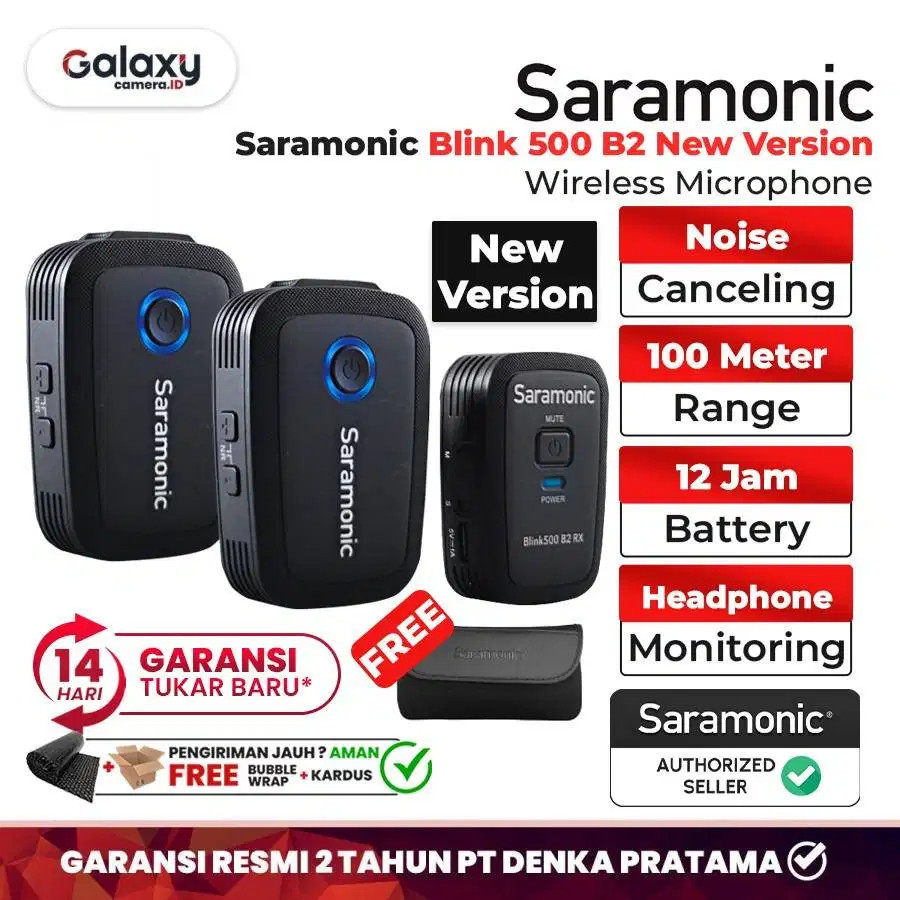 Microphone Saramonic Blink 500 B2 TX+TX+RX Wireless Omni Lavarier Mic NEW VERSION