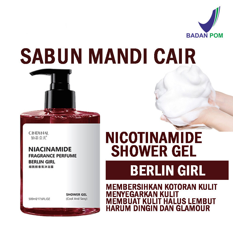 CINDYNAL Shower Gel Sabun Mandi Cair Mencerahkan Kulit dan Melembabkan with Niacinamide Grace And Glow  Body Wash