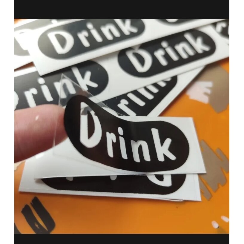 

SRTIKER Stickers minuman transparan DRINK isi 48 PCS MINUMAN