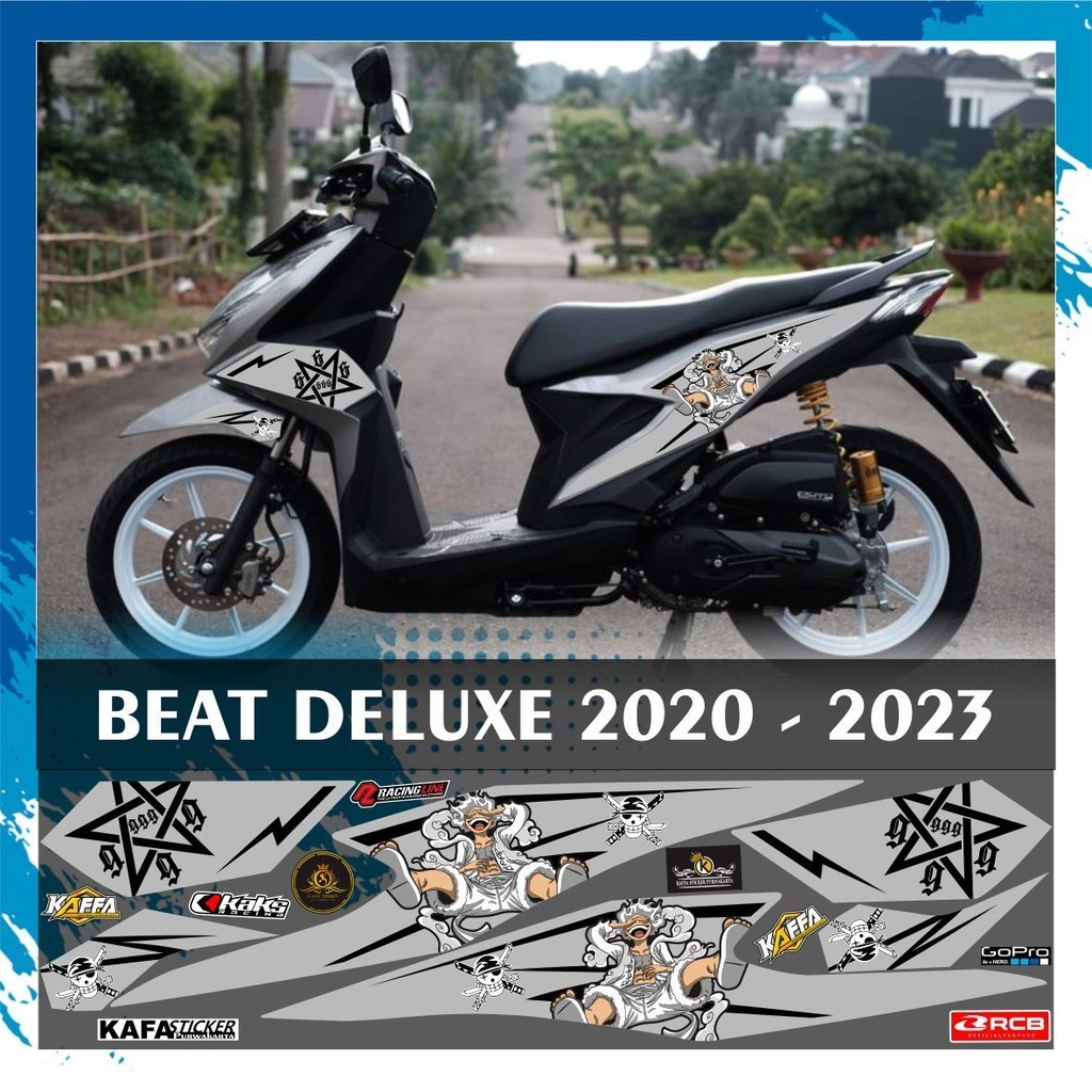 POLET Sticker Striping beat Deluxe Street New Beat Baru Sticker Variasi Custom Medus Lutf List Silve