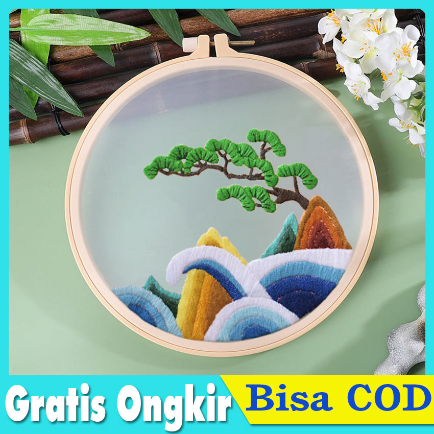 Embroidery Kit Package Flower/ Paket Sulam Untuk Pemula / Paket Sulam Tangan / Menyulam Kit / Home D