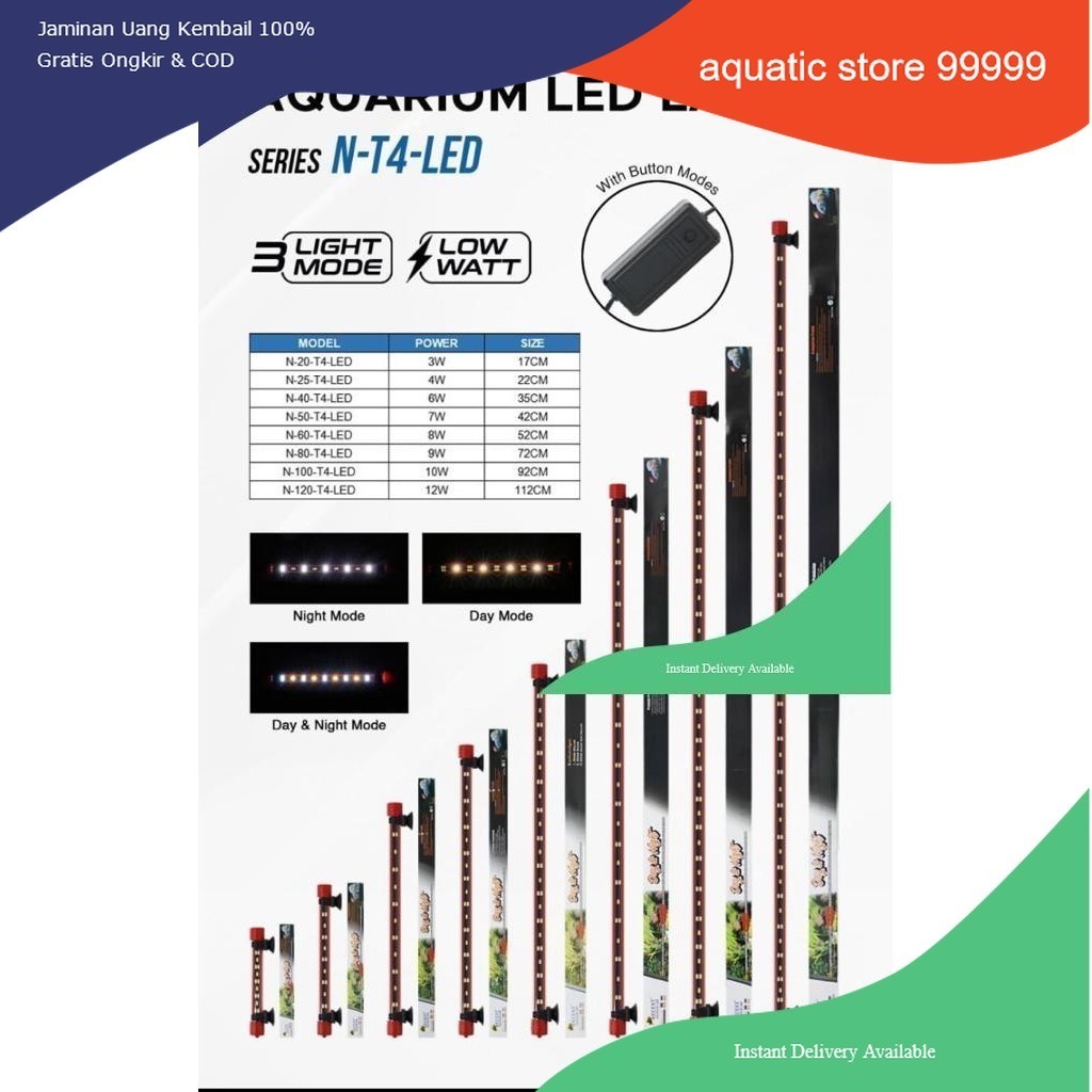 led aquarium celup RECENT DAY NIGHT N T4 LED N 120 uk 120 cm