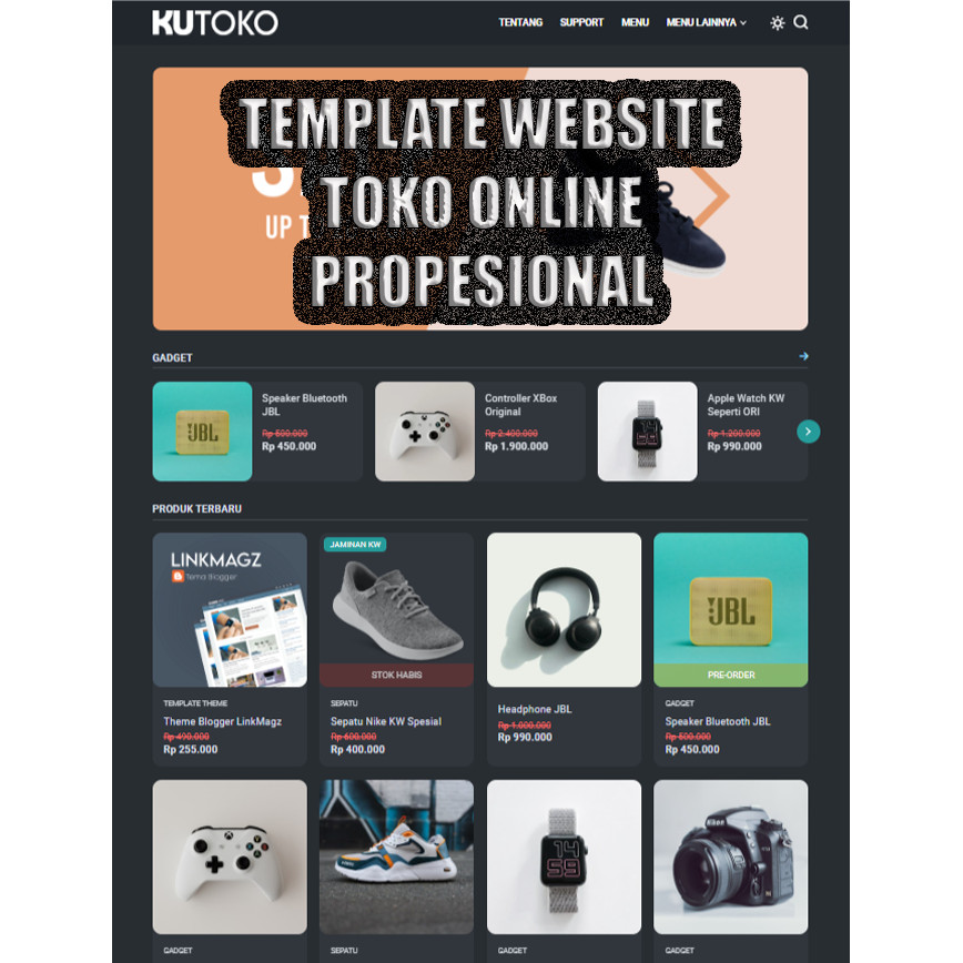 Template Blogger toko online KUTOKO sungeng.id cekout semua ada