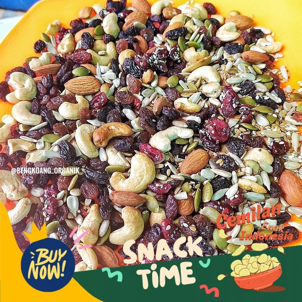 

Special Diskon Premium.. SUPER TRAIL MIX 250gr Almond, Cranberry, Pumpkin Seed, Cashew, Raisin, Sunflower Seed DS8