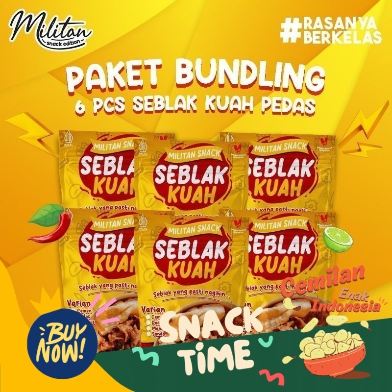 

Special Diskon PROMO BUNDLING PAKET 6 Pcs Seblak Kuah Instan Varian Pedas - Militan Snack Hot Mampus Jeletot Cuanki Siomay Kering Soker Kiloan