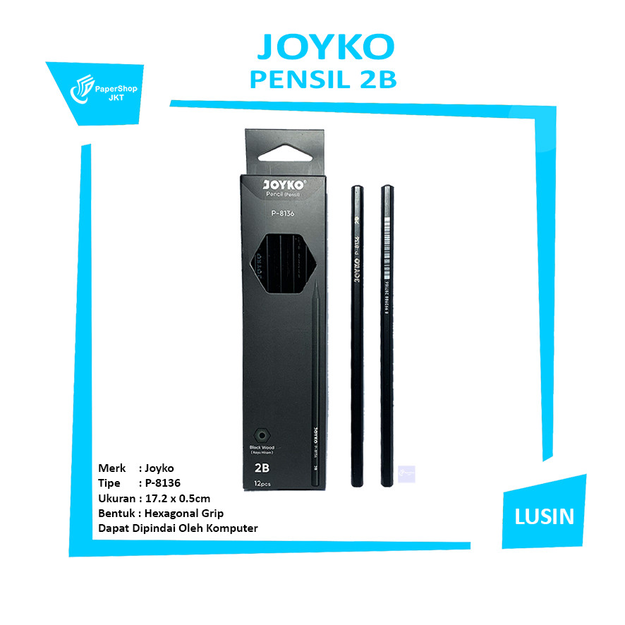 

Joyko - Pensil Kayu Hitam 2B P-8136 - Lusin