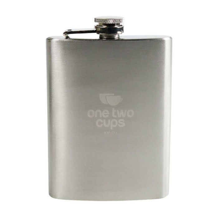 Botol Minum Wine Wisky Vodka Gepeng Stainless Steel KB1331 [Silver]