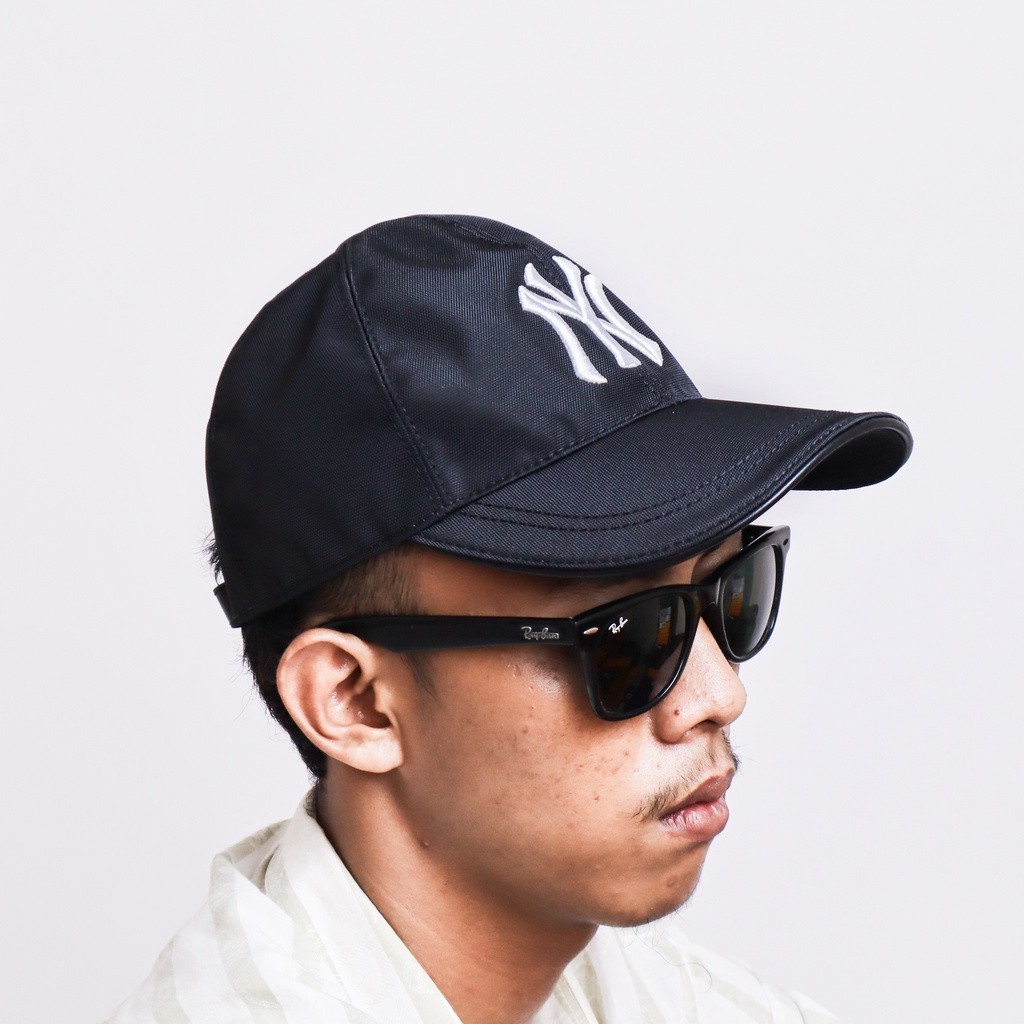 [BRANDED REPUBLIC 2] Topi Baseball Pria Gucci Ny Yankees with Patch Black Cap Hat