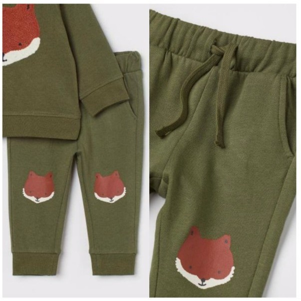 CELANA HM JOGGER HNM BEAR GREEN ANAK LAKI LAKI