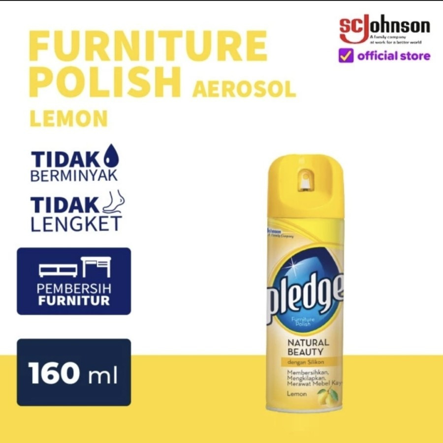 Pledge Aerosol Lemon 160gr - Pembersih Furniture Kayu Spray