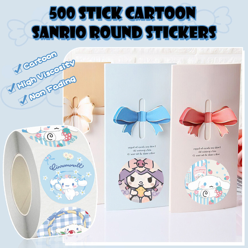 

COD Stiker Sanrio Lucu Perekat Anti-kering Stiker Film Melingkar Dekorasi Kartun Buku Besar Tangan
