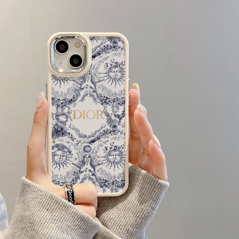 Case Dior Blue Sun God Pattern Case For Casing hp iPhone 11 12 15 14 13 PlusProMax 8 7Plus SE2 SE3 6