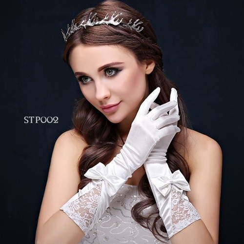 Sarung Tangan Pernikahan Putih Panjang Wedding Gloves Stp002