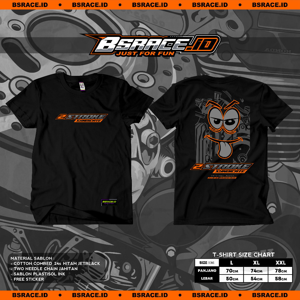 Kaos 2stroke Emot Kaos 2tak Indonesia Kaos Racing Baju Kaos Two Stroke Gank Kaos 2Stroke Terbaru