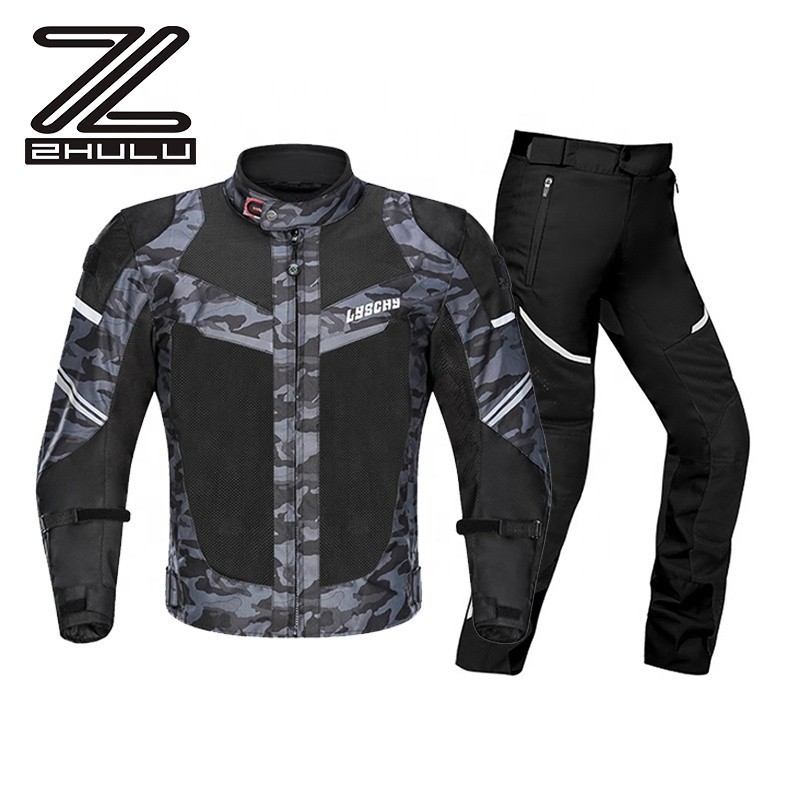 Fashion bernapas musim panas jaket sepeda motor mesh setelan tekstil sepeda motor